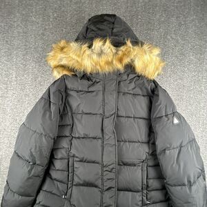 Spire by Galaxy Waterproof Parka Women's Sz M Black Puffer Coat Faux Fur NWT